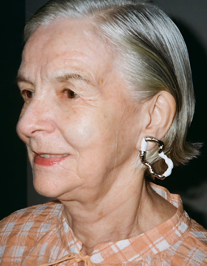 Painted Pierced Earrings / white