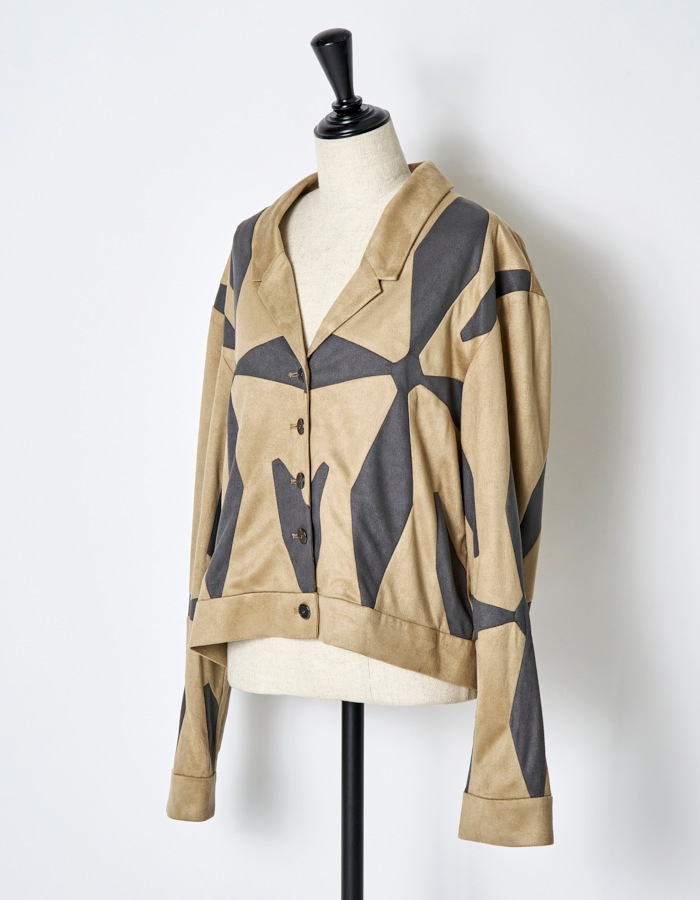 Scissors Patchwork Jacket / beige