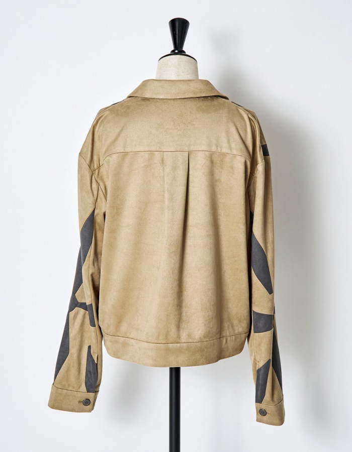 Scissors Patchwork Jacket / beige
