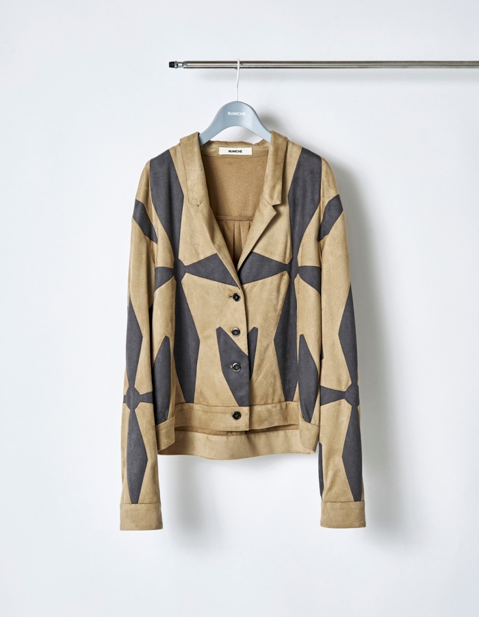 Scissors Patchwork Jacket / beige