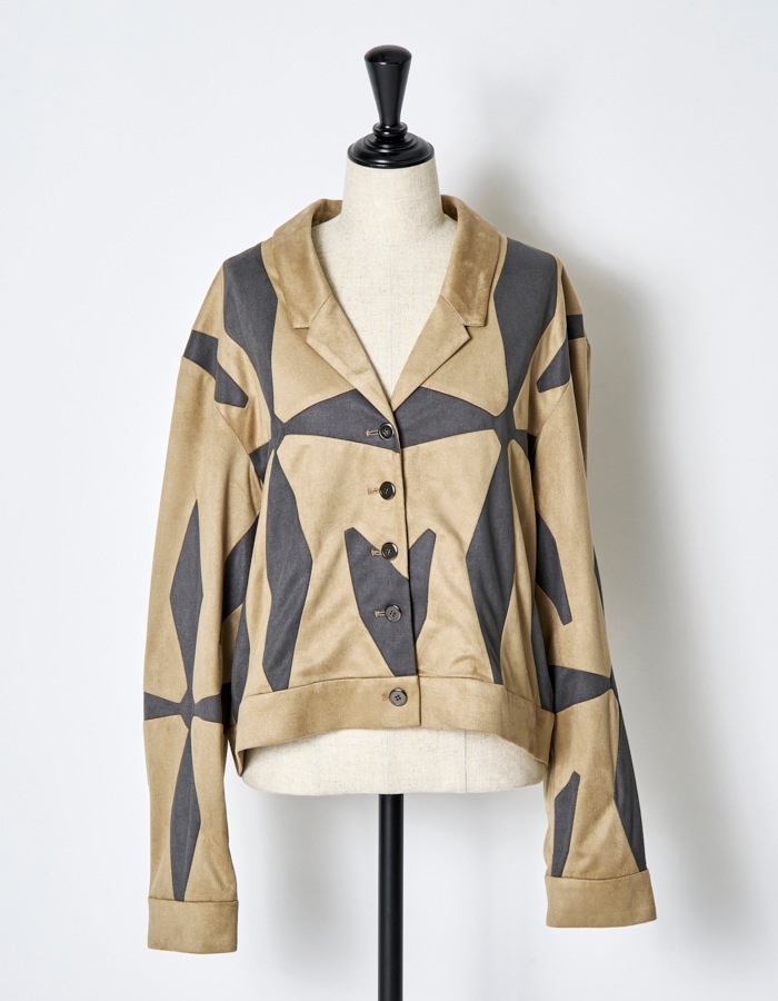Scissors Patchwork Jacket / beige