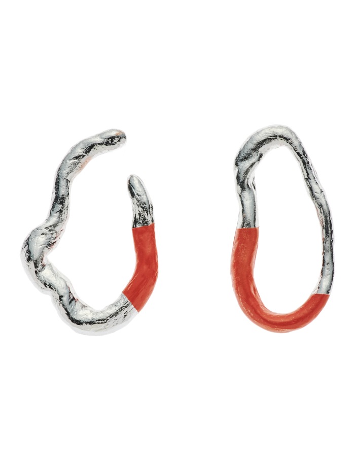 Painted Pierced Earrings / orange