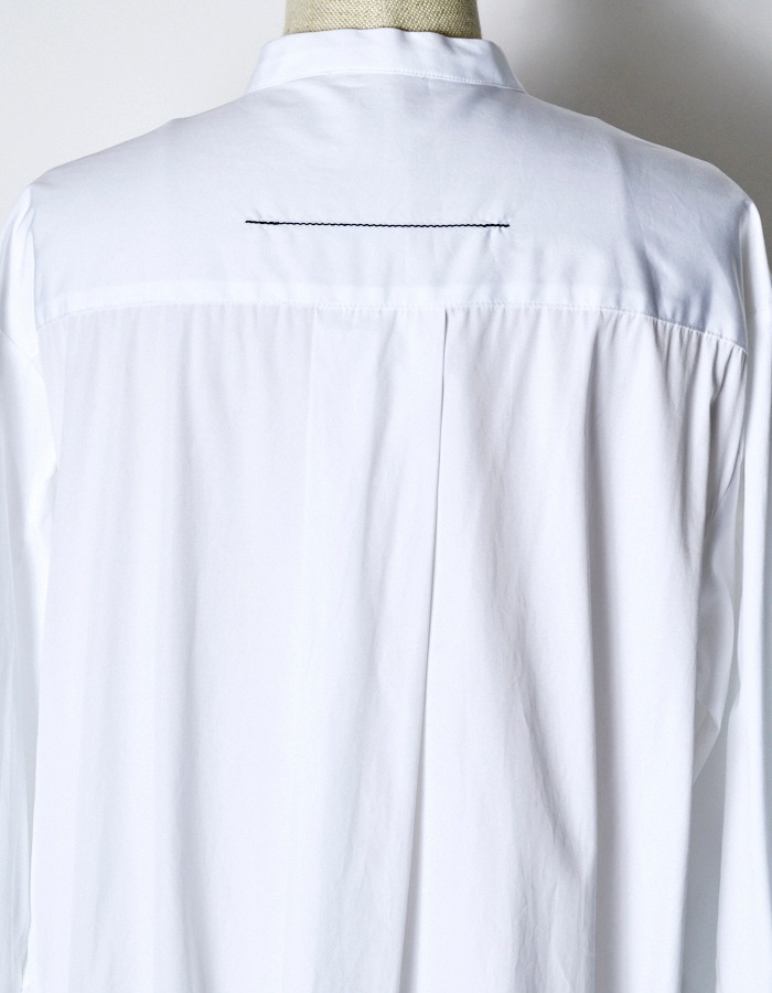 Typewriter Gathered Dress / white