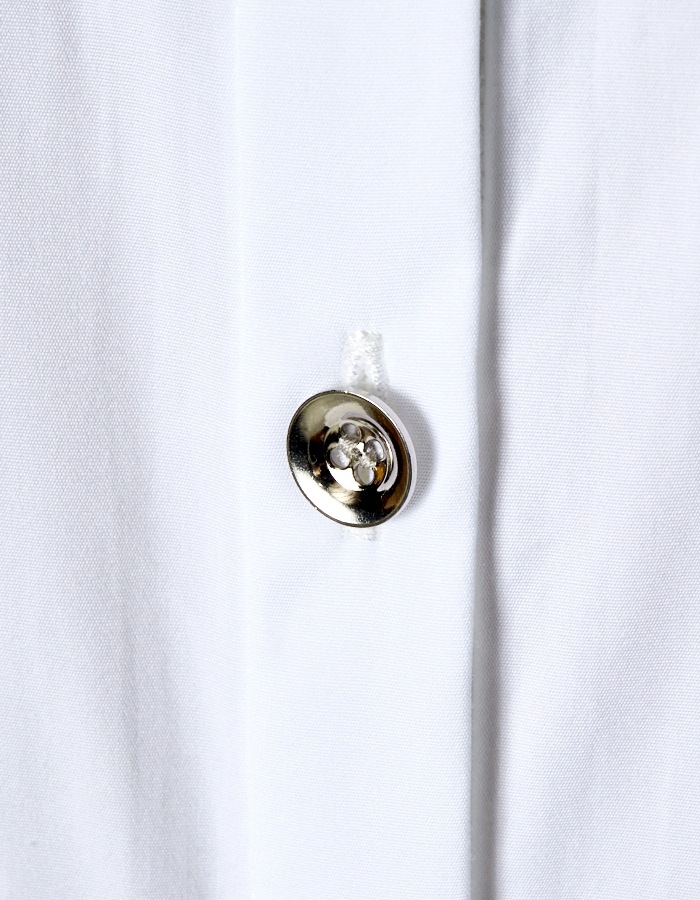 Typewriter Gathered Dress / white