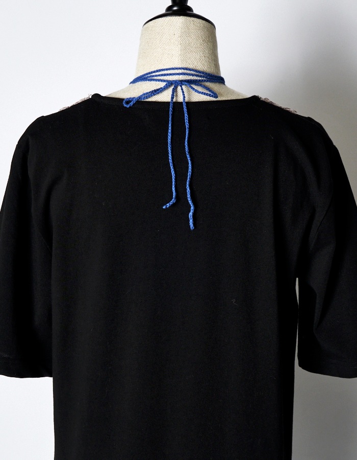 Knit Docking Cutsew Dress / black