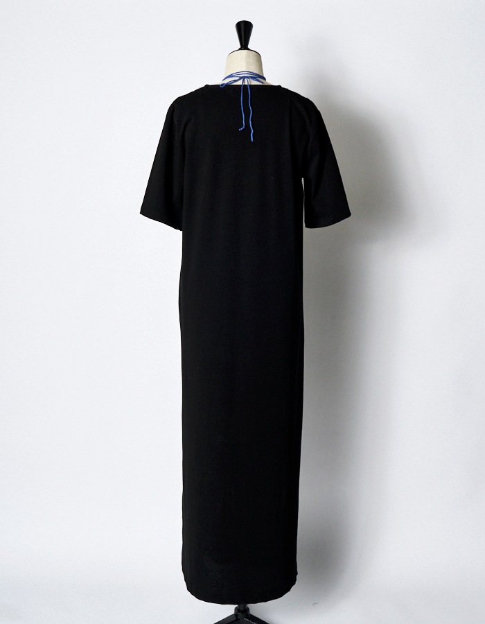 Knit Docking Cutsew Dress / black