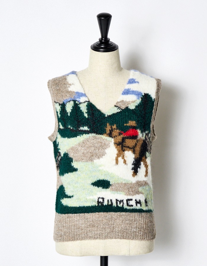 Landscape Knit Vest / gray