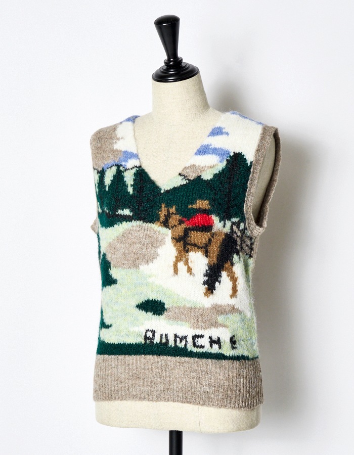 Landscape Knit Vest / gray