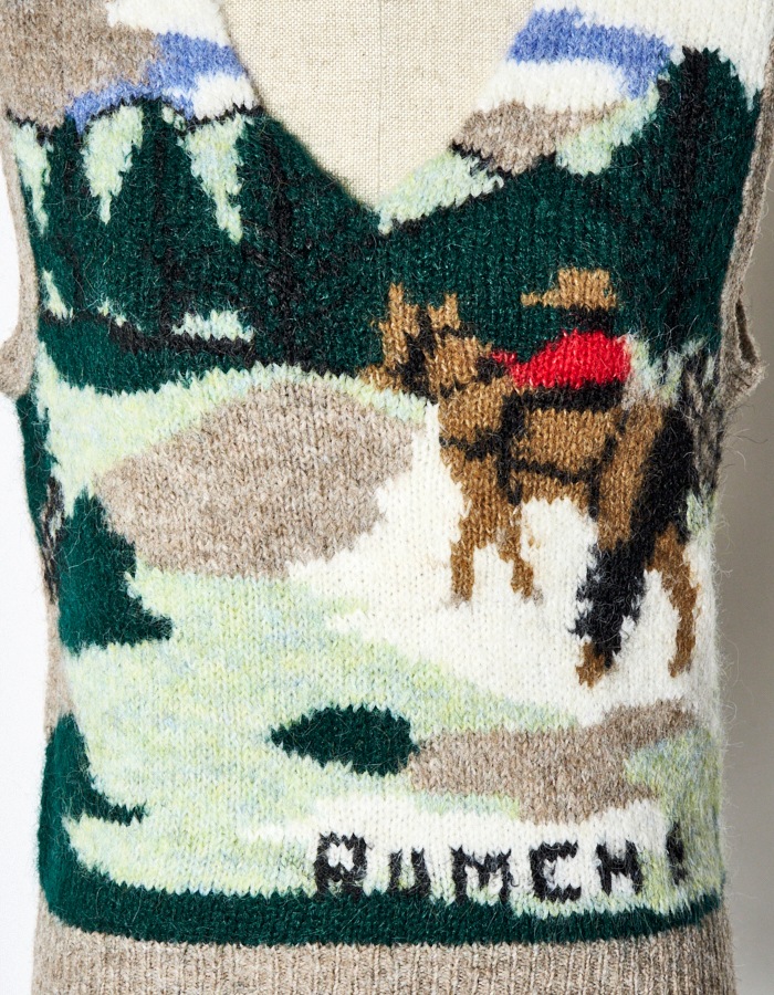 Landscape Knit Vest / gray