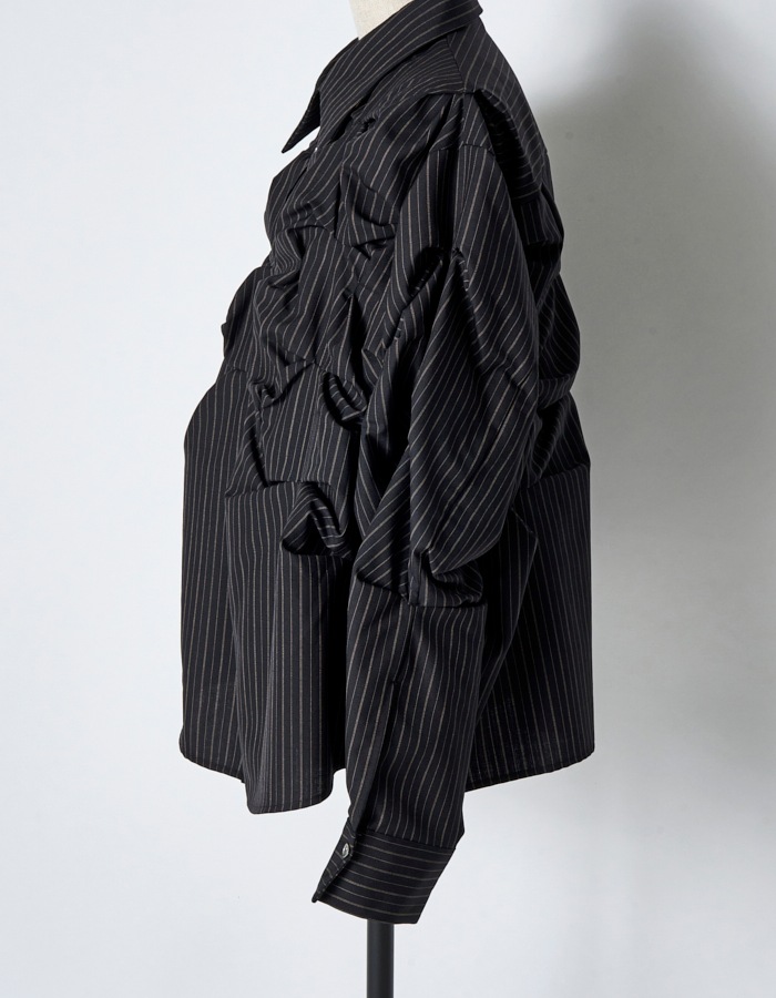 Snowflake Stripe Shirt / black