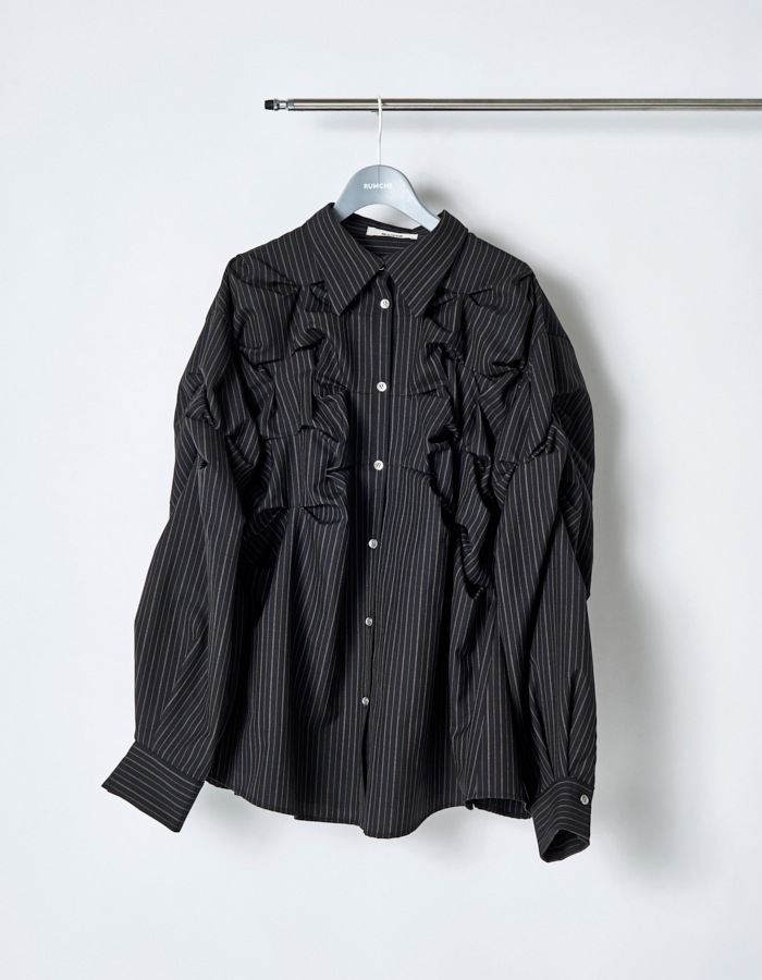 Snowflake Stripe Shirt / black