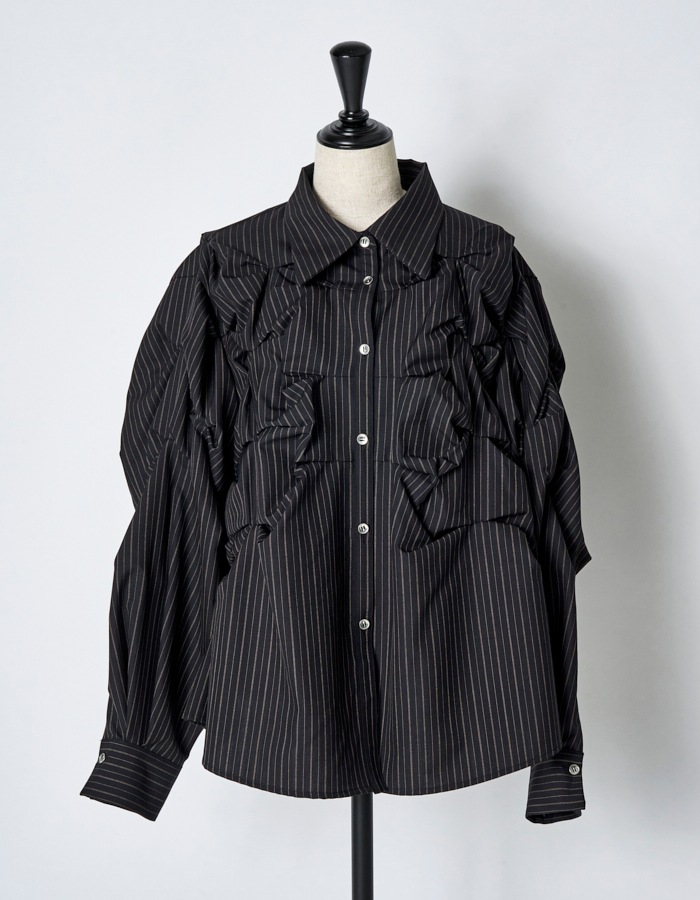 Snowflake Stripe Shirt / black
