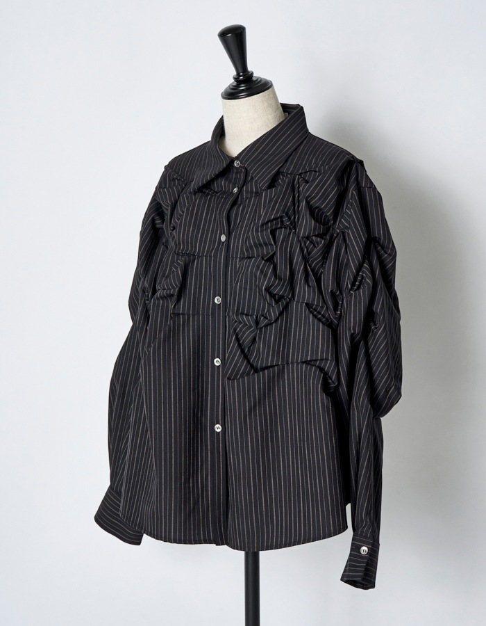 Snowflake Stripe Shirt / black