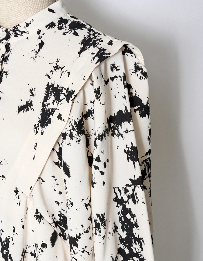 Abstract Paint Dress / off white