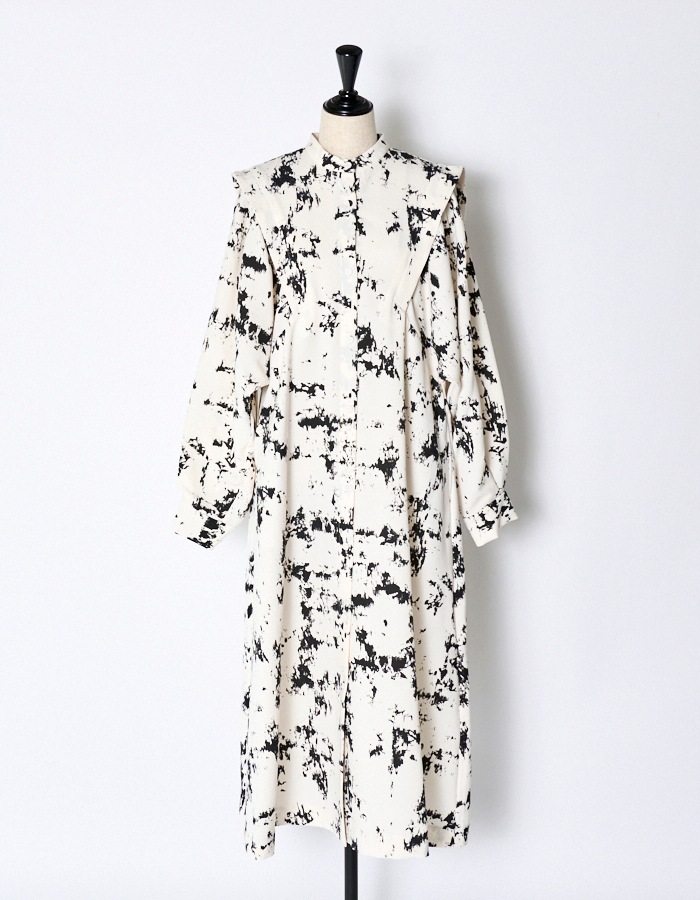 Abstract Paint Dress / off white