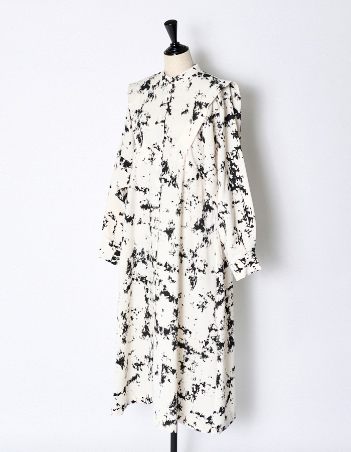 Abstract Paint Dress / off white