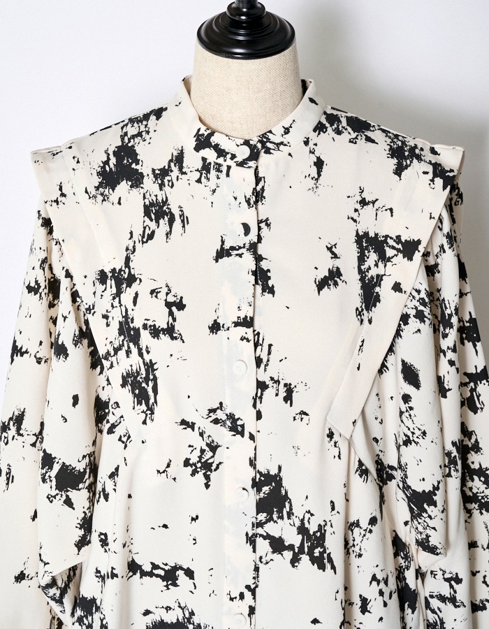 Abstract Paint Dress / off white