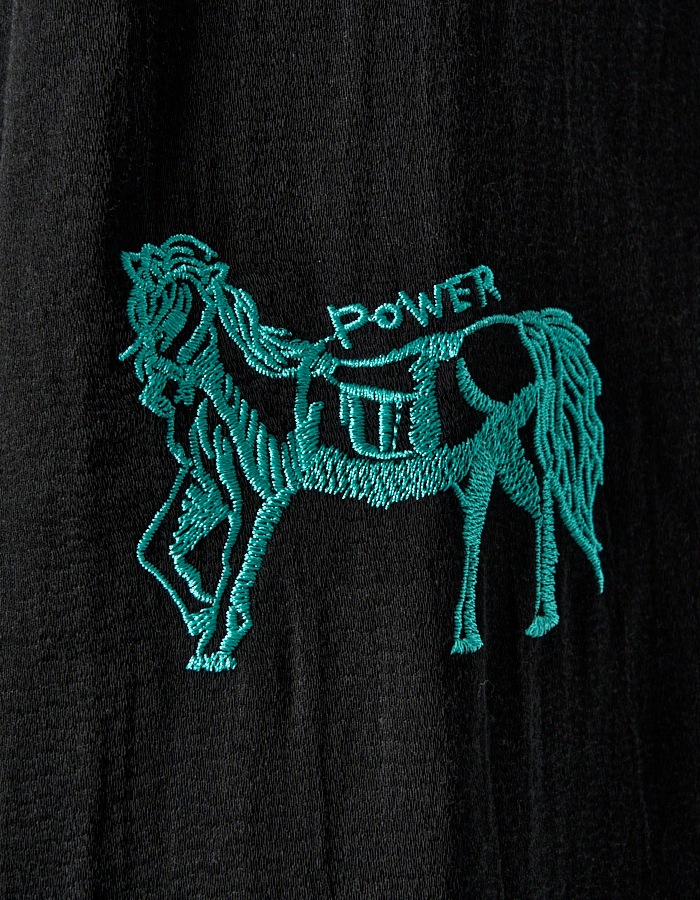 Treasure Embroidery Trousers / black