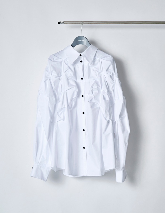 Snowflake Cotton Shirt / white