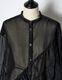 Sheer Gathered Blouse / black