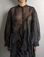 Sheer Gathered Blouse / black