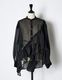 Sheer Gathered Blouse / black