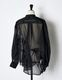 Sheer Gathered Blouse / black