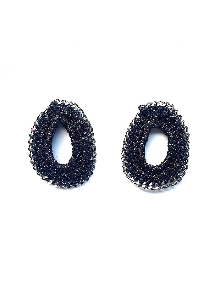 Drop Bond Yarn Pierced Earrings / gold ACCESSORIES RUMCHE OFFICIAL