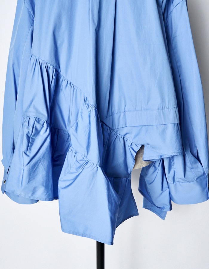 Typewriter Gathered Blouse / sax