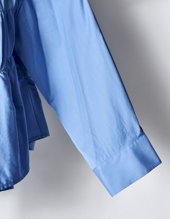 Typewriter Gathered Blouse / sax