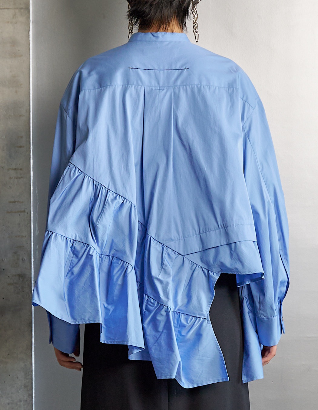 Typewriter Gathered Blouse / sax