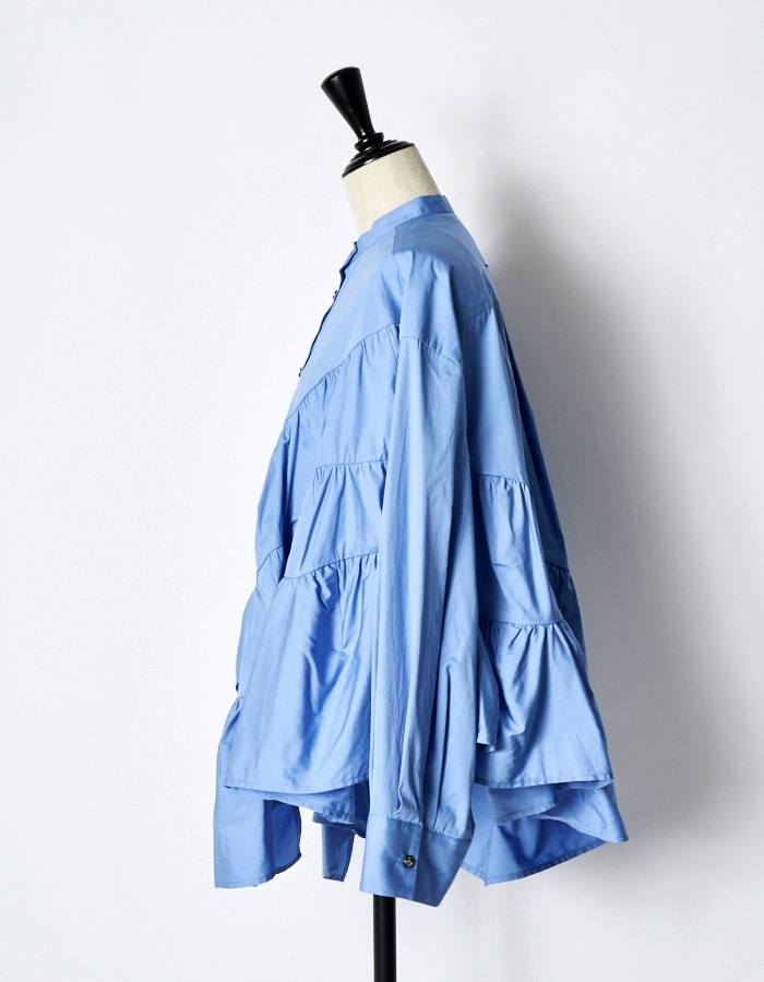 Typewriter Gathered Blouse / sax