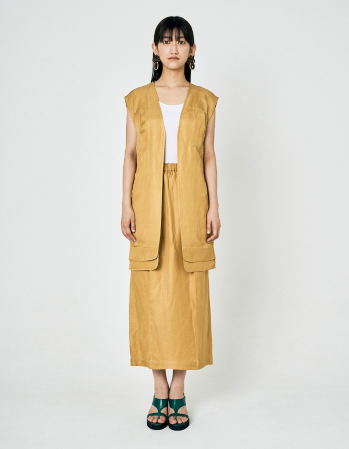 Flower Bond Yarn Pierced Earrings / gold