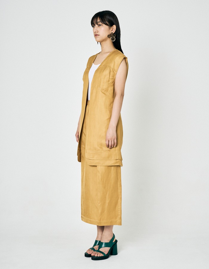 Flower Bond Yarn Pierced Earrings / gold