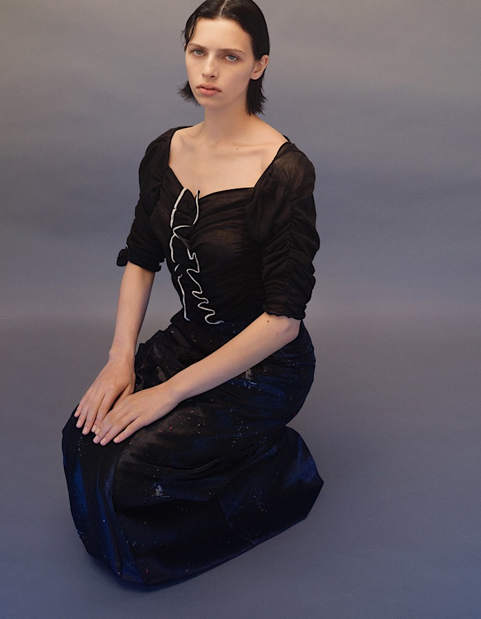 "GINGA" Original Paint Skirt / black