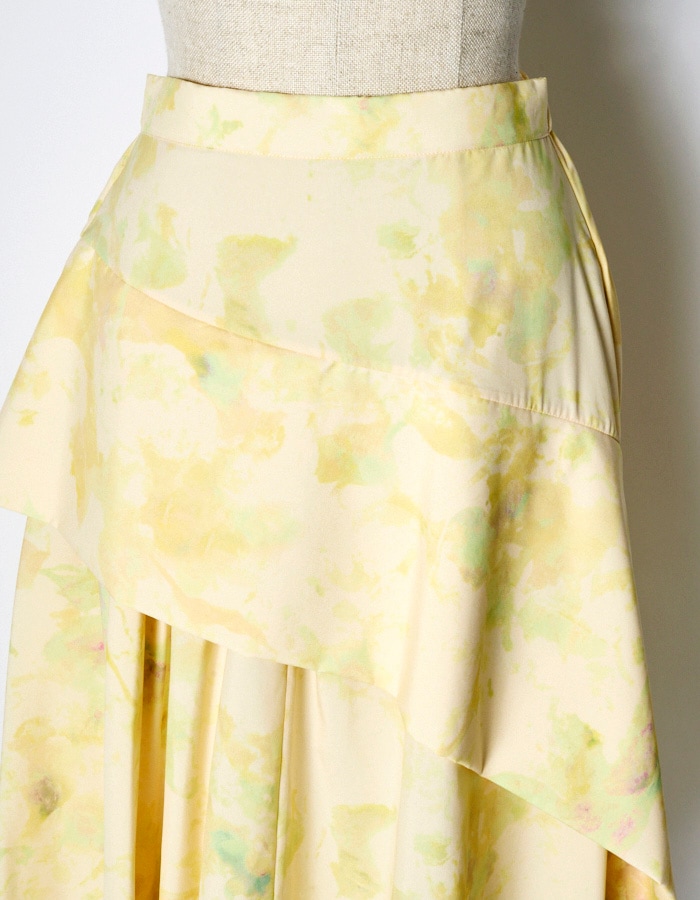 Crystal Flower Paint Skirt / yellow