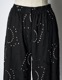 Cotton Bijou Embroidery Trousers / black