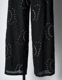 Cotton Bijou Embroidery Trousers / black