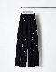 Cotton Bijou Embroidery Trousers / black