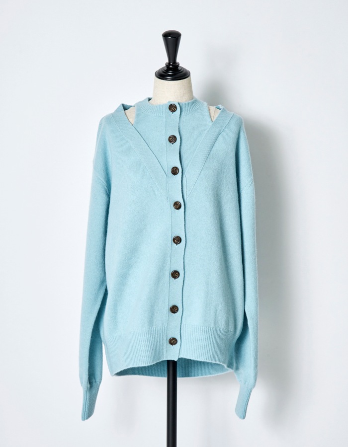 Layered Cardigan / light blue