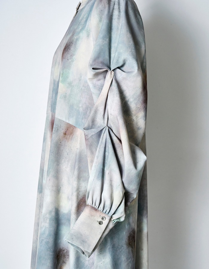 Soapstone Shirt Dress / light gray