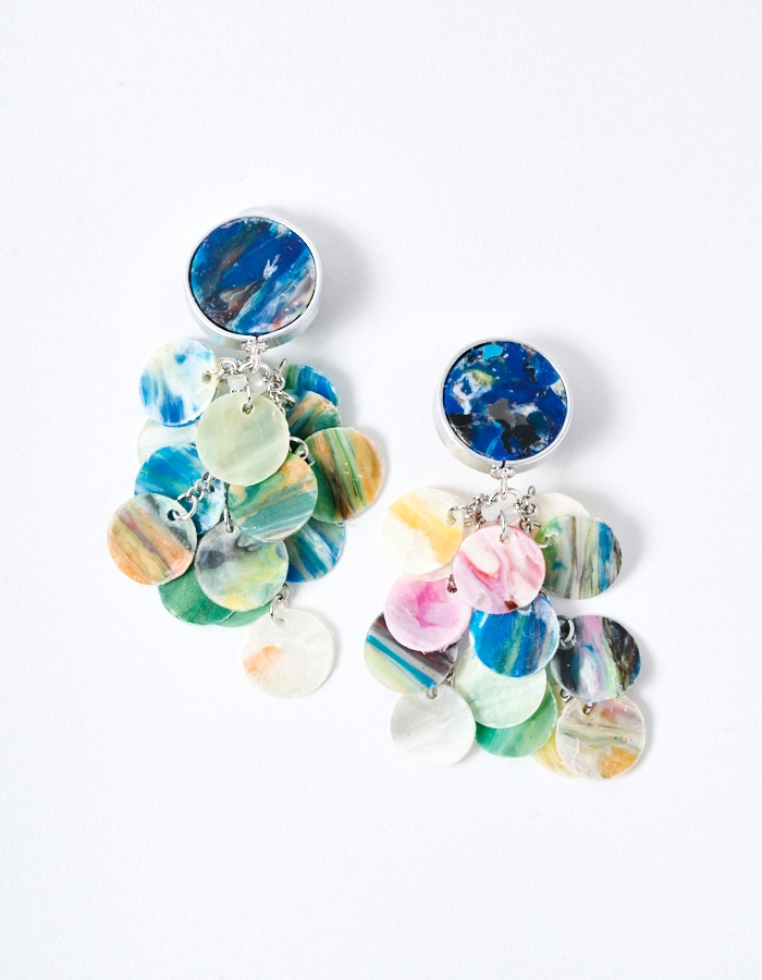 Ocean Plastic Bubble Earrings / blue