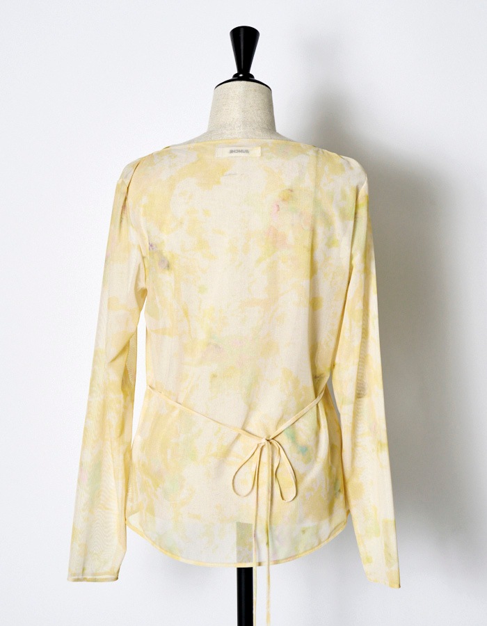 トップス flower print sheer shirt / yellow / S Yellow Floral Shirt