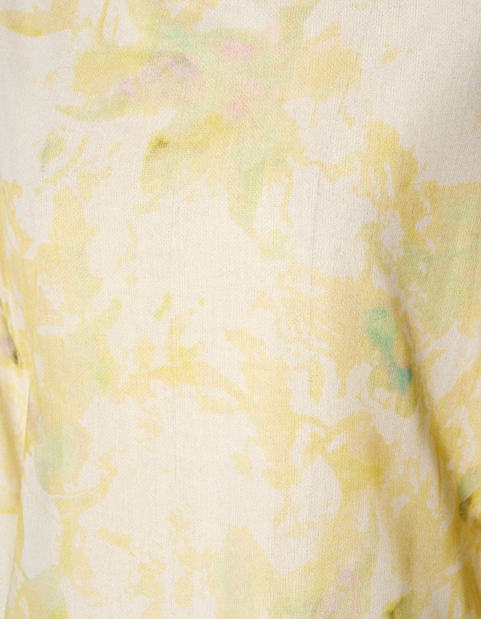 Crystal Flower Sheer Tops / yellow