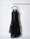 Sheer Gathered Camisole Dress / black