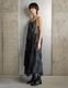 Sheer Gathered Camisole Dress / black