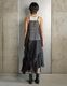 Sheer Gathered Camisole Dress / black