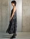 Sheer Gathered Camisole Dress / black