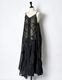 Sheer Gathered Camisole Dress / black