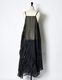Sheer Gathered Camisole Dress / black